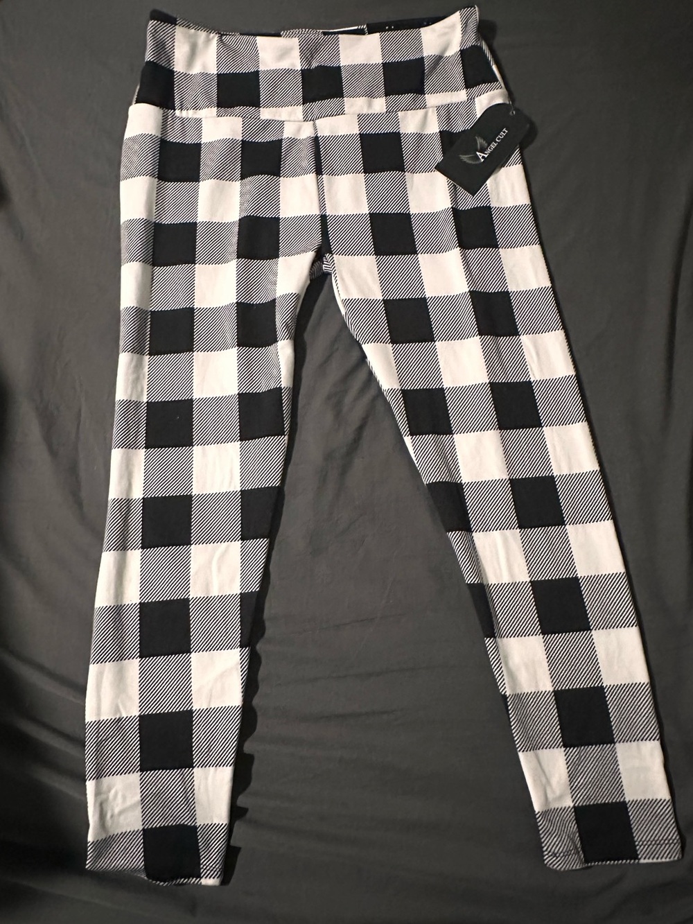 Angel Cult Black White Buffalo Plaid Leggings 3XL NWT